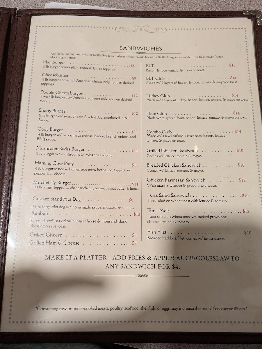 Earlystown Diner Menu - Image 2